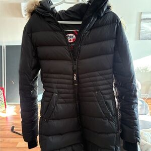 Pajar Black Puffer Coat with Fur Trim